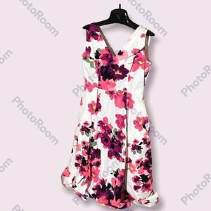 Adrienna Papell Pink Purple Floral Dress